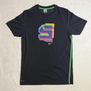 NIKE T-Shirt Sz Medium International House Of Five Futebol Y2K Black Soccer